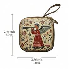 Bolsa de almacenamiento con cremallera para rosario portátil de la Virgen María, artículos religiosos elegantes, caja de joyería cristiana con dibujos animados para devotos, decoración de habitación, 7x7cm - Multicolor - Ver 7