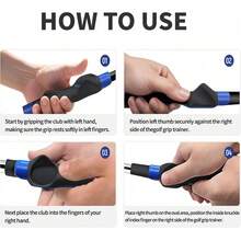 Golfgrepptränare, golfklubbgrepptränare för höger hand, golfgreppsvingträningshjälpmedel för golfare med korrekt handposition, fästs på de flesta golfhandtag