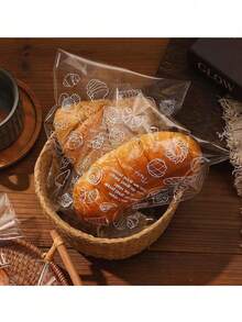 50pcs/100pcs Bread Bags, Toast Bags, Bread Packaging Bags, Self-Adhesive Bags, Baked Goods And Fruit Packaging Bags, Self-Sealing Bags, Kitchen And Home Storage Supplies - Multicolor - View 7