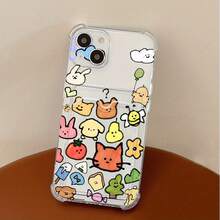 Cute Fashion Pattern Transparent Four-Corner Anti-Drop Card Clip Mobile Phone Case Suitable for Iphone15Promax/15Plus/15Pro/15, 14Promax/14Plus/14Pro/14, Iphone13Promax/13Pro/13/13Mini, Iphone12Promax/12Pro/12/12Mini, Iphone11Promax/11Pro/11 - 混合色1 - チェックする 8