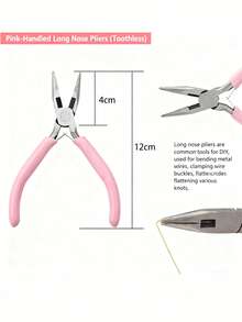 一套珠宝制作钳，包括尖嘴钳/斜口钳/圆嘴钳，用于珠宝制作、绕线、串珠工艺、手工珠宝制作、DIY绕线和串珠组合工具 - 彩色 - 查看 10
