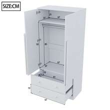 Wardrobe 70*40*170 Cm, Double Door Design, With Drawers And Storage Compartments, White (Previous Reference: LDB00307AAK) - White - View 8