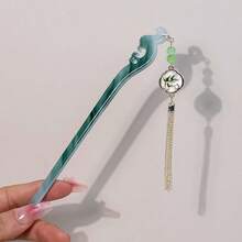 葫芦流苏、蝴蝶流苏、竹叶装饰流苏、随机图案发夹、复古蝴蝶流苏发夹、中国风汉服发饰 - 彩色 - 查看 4