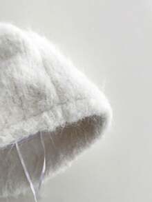 甜美蝴蝶结毛绒渔夫帽，温暖厚实的毛绒渔夫帽，带蝴蝶结装饰，适合女士秋冬季节、圣诞节和新年礼物 - 彩色 - 查看 7