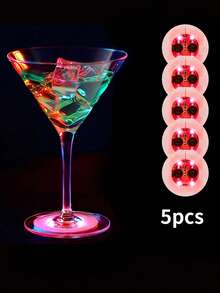 Glowing LED Cocktail Cup Mat Base Bar Mixing Light Creative Wine Glass Cocktail Stand Light Up Bar Accessories Home Goods