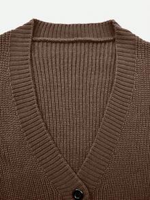 女士时尚针织开衫毛衣，秋冬新品，圣诞新年 - 棕色 - 查看 11