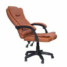 DASCK Sillón de Oficina Reclinable – Cuero Sintético Marrón, Altura Ajustable, Base Giratoria y Apoyabrazos Acolchados – Silla de Dirección Ergonómica - Marrón - Ver 8