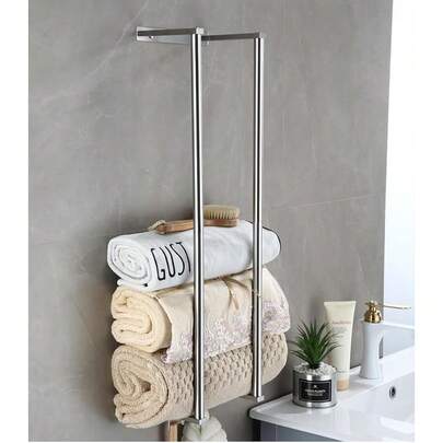 Towel Racks For Bathroom, Wall Mounted Towel Storage Holder, Stainless Steel Bathroom Towel Holder Can Hold 6 Bath Sheets For Bathe Towels And Hand Towels (Silver)