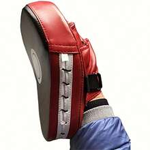 1副专业拳击手套 - 减震训练手靶 - 人造革空手道、拳击手靶、反应靶、散打靶、跆拳道圆形靶、弧形靶训练器材、脚靶、综合格斗、泰拳、搏击运动 - 普遍适用于训练 - 理想的圣诞节和父亲节礼物 - 紅色 - 查看 6