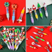 2pcs-Christmas Multicolor Ballpoint Pens, Christmas Ballpoint Pens, Creative Cute Christmas Neutral Pens, Vibrant Assorted Colors With Santa, Reindeer & Snowman Toppers, Retractable 4-Color Ink, Durable ABS Body, Ideal For Holiday Journaling & Gift Giving, Holiday Party SchoolSupplies StudentsRewards Christmas Gifts Christmas Stationery Gift Water Pen Christmas(Random Pattern) - Random - View 9