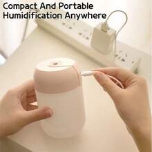 RAF 1 pieza Lámpara de ambiente multicolor, humidificador portátil mini y difusor de aromas, alimentado por USB, doble niebla para uso doméstico y en el automóvil, capacidad de 7.04oz/220ml (excluyendo aceite esencial), nuevo humidificador USB mini con luz nocturna, purificador de aire de niebla silencioso para dormitorio y vehículo - Multicolor 3 - Ver 4