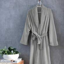 well you want me Adult Winter Microfiber Unisex Bathrobe - Wholesale Colors - Xám - Xem 3