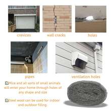 Steel Wool Mice Control, Gap Blocker, Barrier, Protect Against Animals In Holes Holes, Siding, Pipeline, Vents For Garden, House, Garage