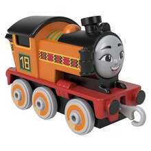 Mattel 美泰费雪托马斯和朋友小型合金推拉玩具火车套装，包含托马斯/珀西/鸭子/妮娅/罗西/刹车车、布鲁诺/威夫/萨尔蒂/柴油机/哈罗德/捣蛋货车/温斯顿等角色，适合3岁及以上学龄前儿童进行角色扮演游戏。 - Nia - 查看 4