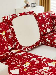 1pc Sofa Slipcover (Excluding Pillow Cover), All Season Universal, American Christmas Style Sofa Cushion Cover, Suitable For Living Room Decoration