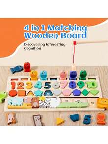 4 In 1 Toys Shape & Number Matching,Fishing Game,Animal Puzzle,Halloween Gifts/Christmas Gifts/New Year Gifts/Birthday Gifts - Multicolor - View 7