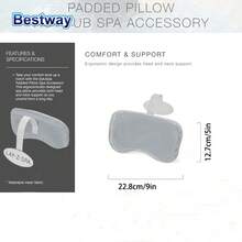 Bestway 60316 2PCS/1Pack Grey SaluSpa Padded Pillows Spa Replacement, Portable Spa Comfort Cushion For Patio, Home, Spa Supplies And More! - Grey - View 6
