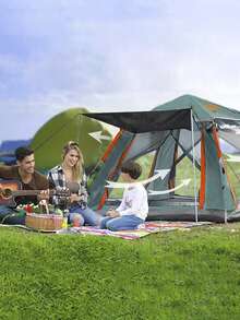 Camping Tent For Up To 4 People Waterproof Anti-Mosquito Quick Opening Removable Roof Automatic Expansion