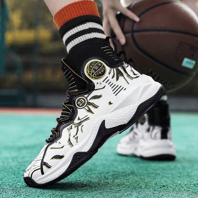 1281 Geometric Pattern Basic Fabric Patch Geometric Pattern Fashion Casual Shoes, Sports Shoes, Running Shoes, Sneakers, Suitable For Outdoor All Seasons