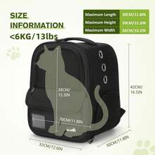 Zaino per animali domestici - Nero (leggero design) - Visualizzare 2
