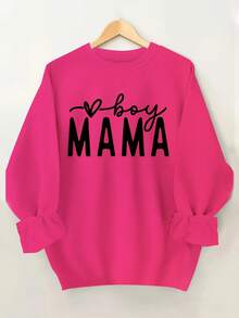 2026 New Year Cotton Sweatshirt Plus Size Letter Print Sports Shirt, Spring And Autumn Round Neck Casual Sports Shirt, Women's Plus Size Loose And Comfortable Winter Clothes For Women - 淺灰色 - 查看 9