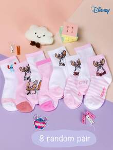 Disney 1/8 Pair Stitch Cute Cartoon Character Socks, Fashionable Casual Comfortable Odor-Resistant Moisture-Wicking Student Socks, Practical And Stylish, Patterned Absorbing, Versatile Low-Cut Socks Suitable For Daily Wear, Back To School And Holiday Gift, Christmas Gift For Kids, Fast Delivery