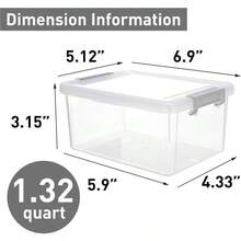 Citylife 1.3 QT 10 Pack Small Storage Bins Plastic Storage Container Stackable Box With Lids For Organizing Clear White - 6 Pcs - View 2
