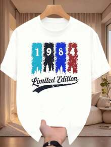 PLUS SIZES Limited Edition 1984 Graphic T-Shirt, Casual, Breathable, Graphic Design - White - View 2
