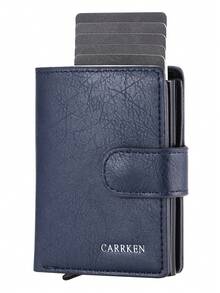 EIGIIS 男士极简弹出式卡包，RFID防盗磁吸设计，PU皮革材质，可装现金和信用卡，最多可装14张卡，生日礼物，父亲节礼物 - 彩色 - 查看 11