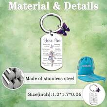 Igvean Biblical Gifts Bible Verse Gifts Butterfly Keychain Spiritual Gift For Women Inspirational Christian Religious Gift For Women Friends Sister Bestie Daughter Mom Aunt Faith Based Present - 如圖 - 查看 8