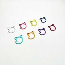 20/15/10/6/1pc Whimsical Cat Ear Shaped Stitch Markers - Colorful Metal Locking Craft Rings With Easy-To-Use Design For Knitting, Crochet, And Sewing Projects - DIY Craft Accessories For Organized Crafting Experience - Multicolor - View 11