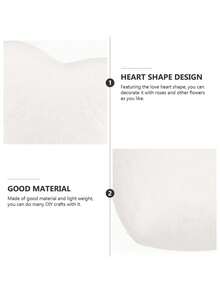 1/5/10PCS 3.34Inch White Foam Heart & White Foam Flower Clay, For DIY Handcraft, Home Decoration, Wedding Decoration, Room Decoration, Valentine's Day Decoration, Indoor & Outdoor DIY Flower Arrangement, Gift Decoration - White - View 3