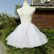 1pc Women's Short 4-Layer Tulle Petticoat Skirt, Elastic Waist, Polyester Soft Tulle