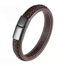 1pc Men's Stylish Braided PU Leather Bracelet, Minimalist & Elegant, Unisex, Accessory, Versatile For Daily Wear, Ideal Gift For Friends, Partners, Holidays And Birthdays - PU Braided White Thread Bracelet With Black Clasp - View 6