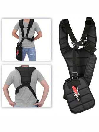 1 pieza Correa acolchada de arnés Correa de arnés doble para hombro para cortadora de maleza y cortadora de césped