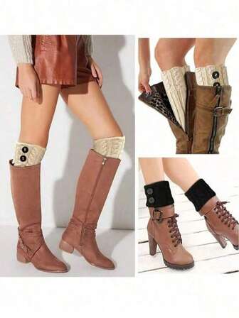 Women's Winter Warm Boot Covers, Crochet Knitted Leg Warmers, Short Leg Warmers Boot Cuffs, Warm Gift