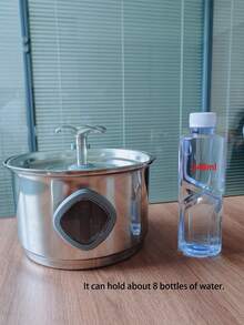 1 buc. 2,8 L, dozator automat de apă cu filtru pentru pisici, stil fântână pentru pisici, din oțel inoxidabil, pentru animale de companie, bol cu apă pentru fântână pentru câini, hrănitor de apă pentru pisici, pompă de apă super silențioasă, bol cu apă circulantă alimentat prin USB, potrivit pentru pisici și câini de talie medie și mică