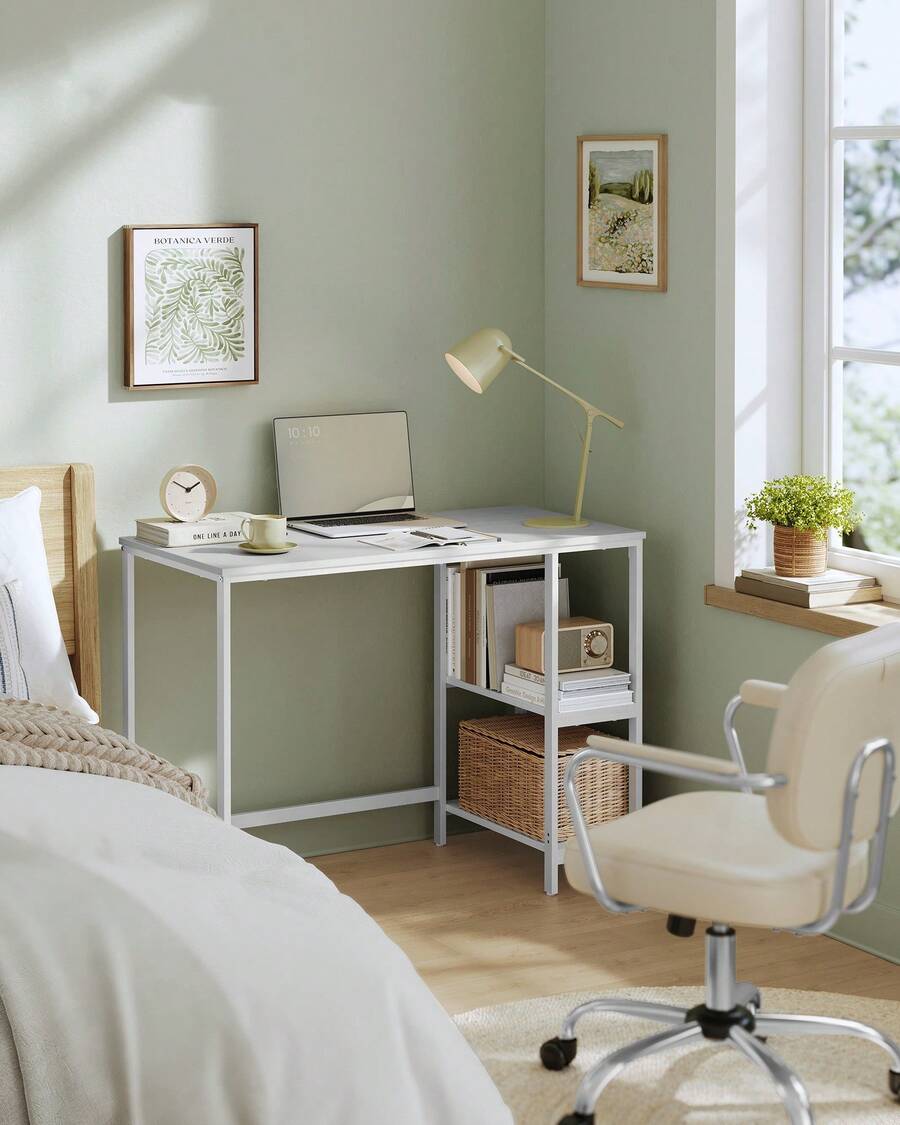 Computer Desk, Office Desk, 100 X 50 X 76 Cm, Modern Style, For Study, Bedroom, Living Room, Maple White - White - View 1