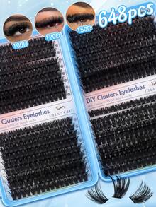 Bộ mi giả lông chồn D-Curl 720/666/648 sợi, bao gồm keo, chất làm kín, nhíp, cọ mi, dễ dàng tự làm cho người mới bắt đầu, tạo vẻ mềm mại tự nhiên, mi dày dặn, mềm mại và có thể tái sử dụng, tiện lợi, phù hợp với mọi kiểu trang điểm mắt. - Nhiều màu - Xem 7