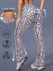 DREAMSPORT Waisted Yoga Leggings With Pockets, Tummy Control Non See Through Workout Athletic Running Yoga Pants - Pink - View 1