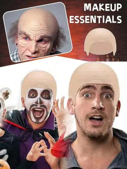 Wig Props - Realistic Bald Hats, Latex Bald Hats, And Nylon Wig Hats, Makeup Parties, Holiday Role-Playing, Prank Props, Photo Shoots, Suitable For Halloween, Carnival Costumes, Theme Parties, Stage Performances, Perfect Holiday Gifts