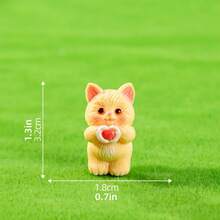 24pcs Simulation Cartoon Heart-Shaped Seven-Color Cats Micro Landscape Scenery Resin Accessories Desktop Decorations Car Hanging Ornaments - Multicolor - View 3