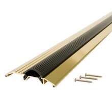 M-D Building Products 09043 3-3/4" x 3/4 pulgadas. x 36 pulgadas. Brite Gold - Umbral de perfil bajo resistente de aluminio y vinilo - Oro brillante - Ver 5