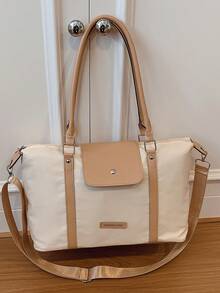 Túi Tote cỡ lớn tối giản dành cho nữ, Túi xách tay dung tích lớn nhẹ cao cấp mới, Túi đeo vai - Màu Khaki - Xem 5