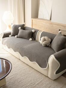 1 Vỏ bọc ghế sofa nhung dày, đệm ghế sofa Jacquard mùa thu/đông, ấm áp và mềm mại, thân thiện với thú cưng, chống bụi bẩn và trầy xước, phù hợp với mọi mùa, dùng cho phòng khách, phòng ngủ, ngoài trời, phù hợp với ghế sofa 1/2/3/4 chỗ ngồi - Xám - Xem 7
