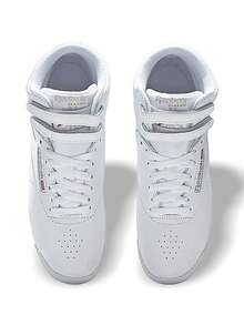 Reebok F/S 高帮女式运动鞋 吸汗透气 防晒 防风 保暖 轻便 百搭 纯色 Logo 易洗 弹性好 速干 日常上学 运动跑步 瑜伽 白色 100000103 - 白色 - 查看 4