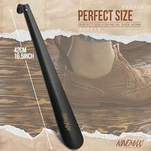 NINEMAX Calzador de Zapatos 42cm,calzadores Acero Inoxidable Metalico para Botas y Zapatos,para Hombres y Mujeres Todo Tipo de Calzado - Negro/1 pieza - Ver 10