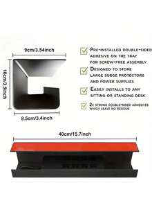 1pc Cable Management Clip, Wire Organizer Holder, Cable Tie, Cable Anchor Under Desk Cable Management Rack, Under Table Wire Organizer, Computer Cable Tray, Cable Concealer Box, Wire Organizer Tray, No Drill Desk Cable Management - Multicolor - View 6