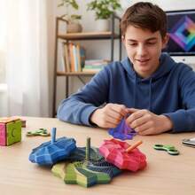 This Extended Sensory Decompression Star With A Handle Features Hypnotic Visuals And Is A Decompression Toy That Delivers Highly Satisfying Visuals. - Multicolor - View 1