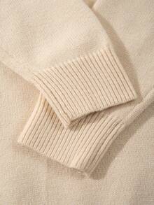 Unisex Casual Crew Neck Long Sleeve American Flag Knit Sweater, Versatile For Winter - Apricot - View 5